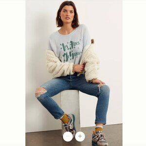 NWT Anthropologie Letluv Les Alpes De Suisse Thermal Graphic Top Size XS